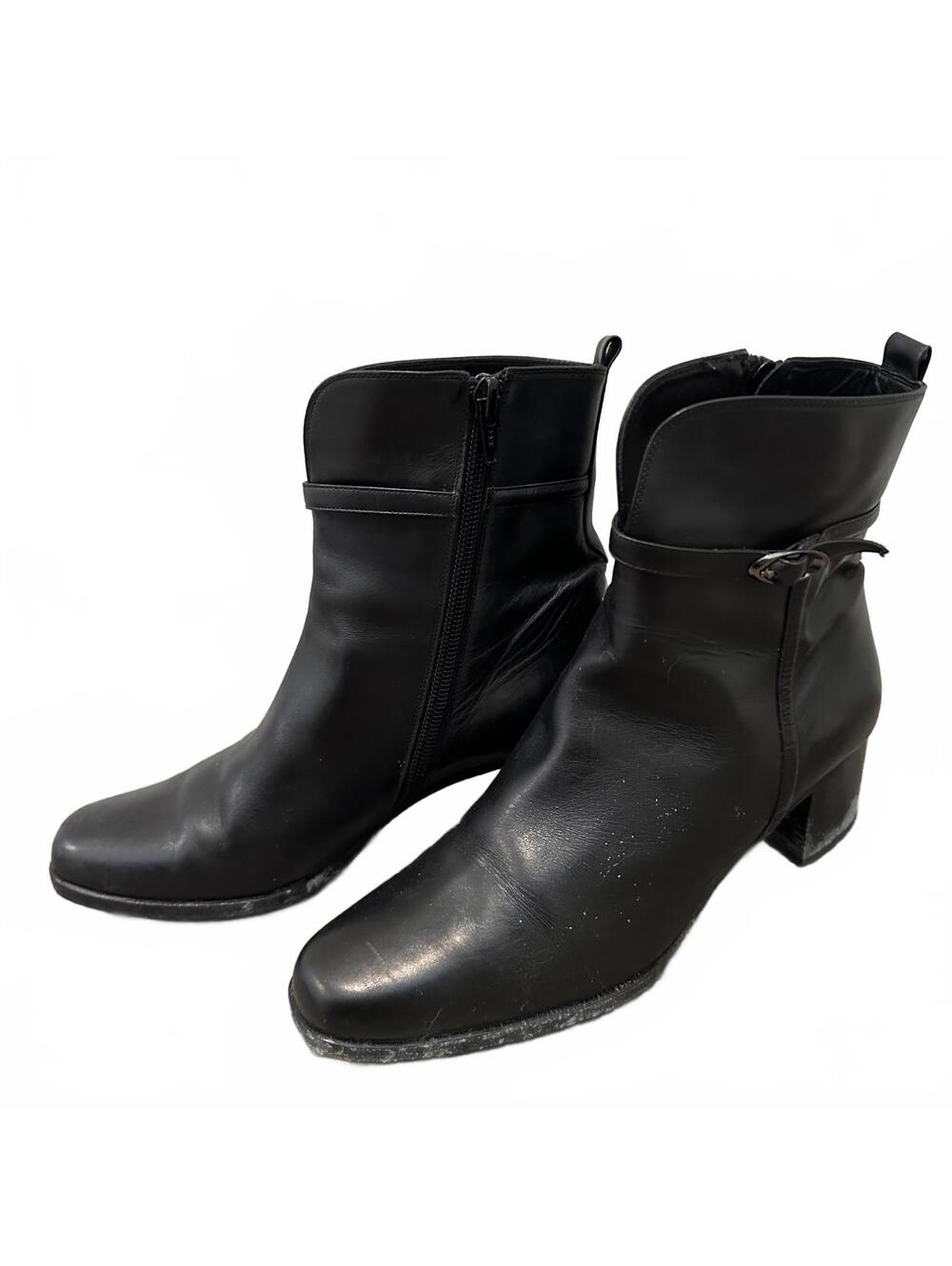 Bally Ferina Leather Ankle Booties Black Size 6